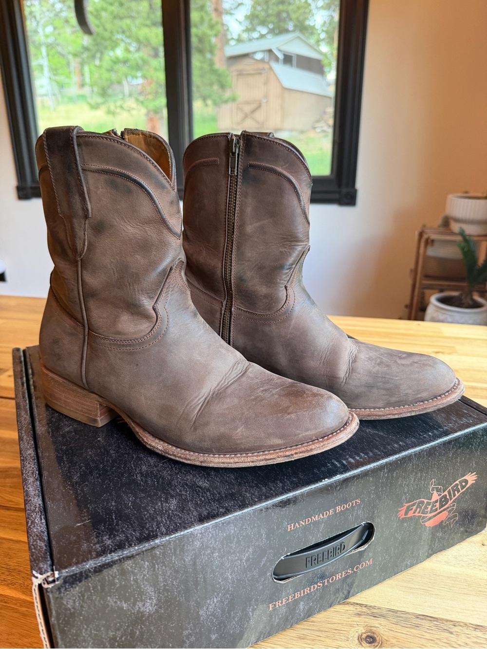 Freebird Henderson - Men’s Brown Leather Zip Western Boots